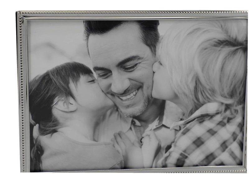 LEADEX Double Thin Edge Metal Picture Frame,Horizontal Standing,4 by 6 Inch,Velvet Back Simple Classic Styling (Silver) - Image 1